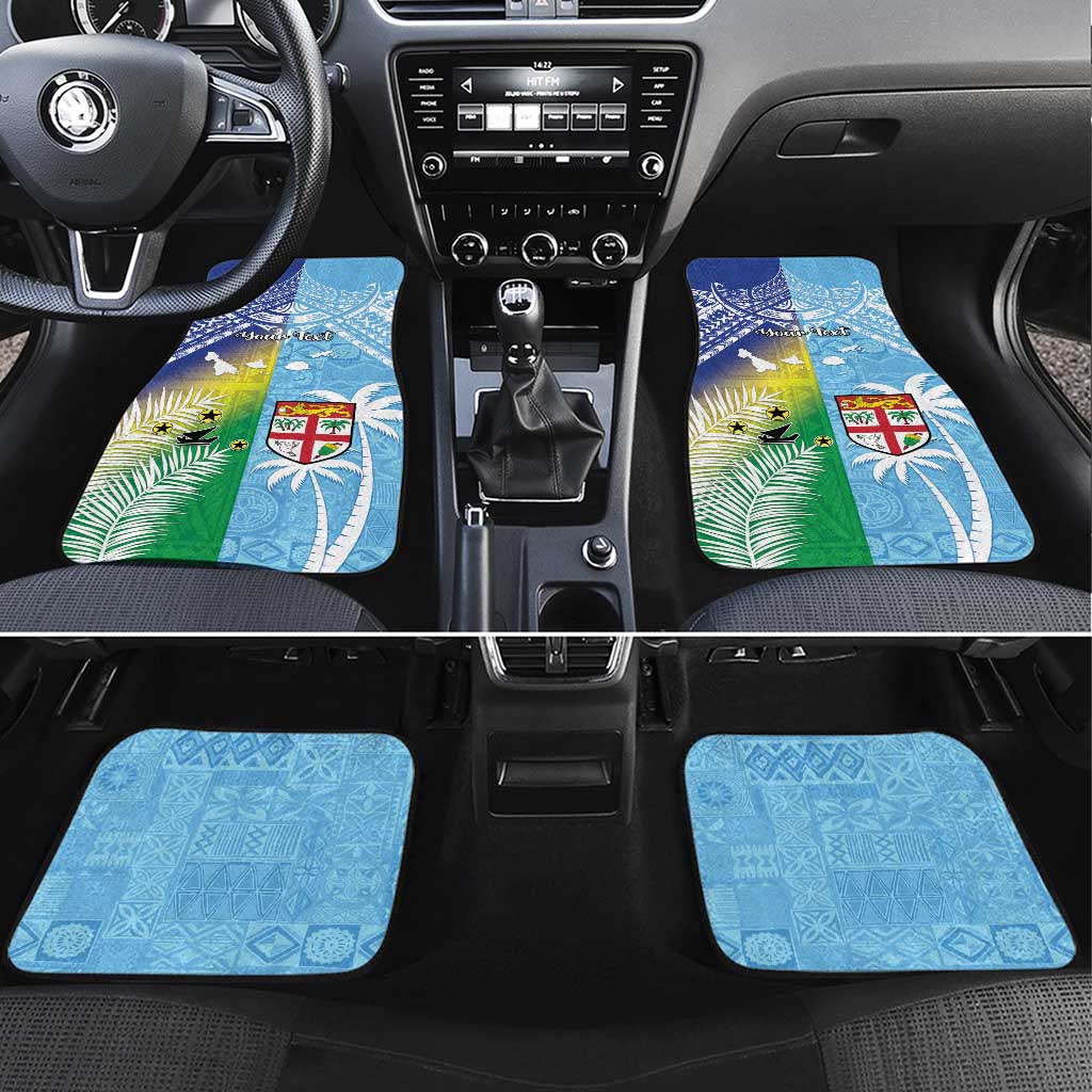 Happy Malampa Fiji Day Car Mats Half Mix Style