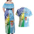 Personalised Happy Malampa Fiji Day Couples Matching Off Shoulder Maxi Dress and Hawaiian Shirt Half Mix Style