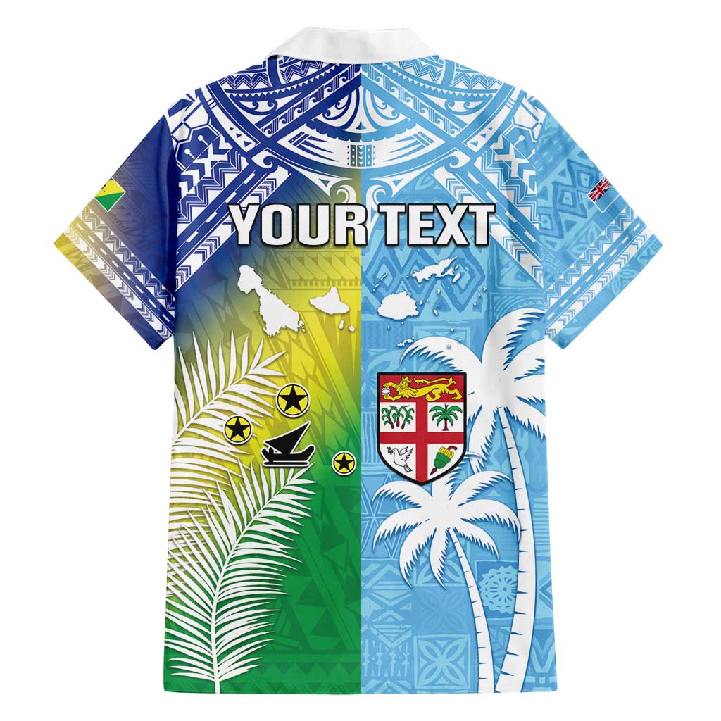 Personalised Happy Malampa Fiji Day Family Matching Long Sleeve Bodycon Dress and Hawaiian Shirt Half Mix Style LT05 - Polynesian Pride