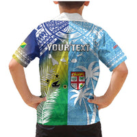 Personalised Happy Malampa Fiji Day Family Matching Mermaid Dress and Hawaiian Shirt Half Mix Style LT05 - Polynesian Pride