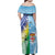 Personalised Happy Malampa Fiji Day Family Matching Off Shoulder Maxi Dress and Hawaiian Shirt Half Mix Style