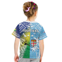 Personalised Happy Malampa Fiji Day Kid T Shirt Half Mix Style LT05 - Polynesian Pride