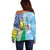 Personalised Happy Malampa Fiji Day Off Shoulder Sweater Half Mix Style