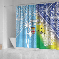 Happy Malampa Fiji Day Shower Curtain Half Mix Style