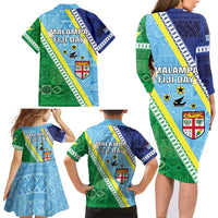 Love Malampa Fiji Day Family Matching Long Sleeve Bodycon Dress and Hawaiian Shirt Together We Grow LT05 - Polynesian Pride