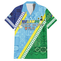 Love Malampa Fiji Day Family Matching Long Sleeve Bodycon Dress and Hawaiian Shirt Together We Grow LT05 Dad's Shirt - Short Sleeve Blue - Polynesian Pride