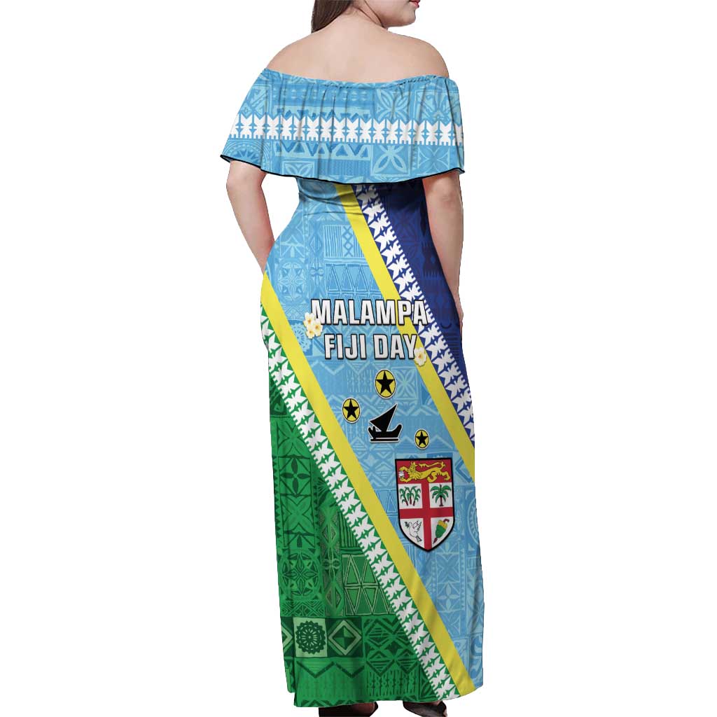Love Malampa Fiji Day Off Shoulder Maxi Dress Together We Grow LT05 - Polynesian Pride