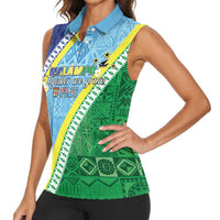 Love Malampa Fiji Day Women Sleeveless Polo Shirt Together We Grow