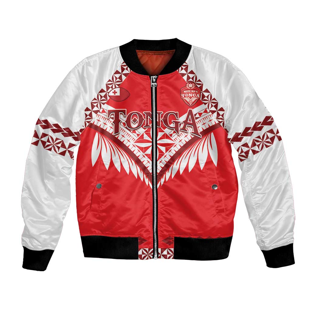 Custom Tonga Mate Maa Rugby Bomber Jacket Go Champions