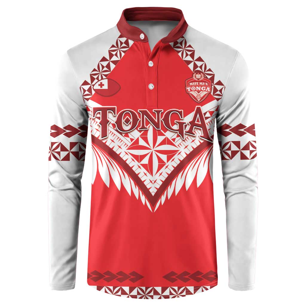 Custom Tonga Mate Maa Rugby Button Sweatshirt Go Champions