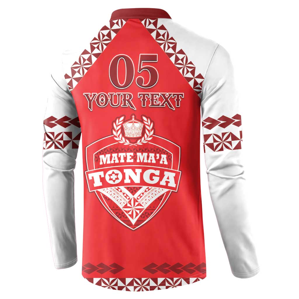 Custom Tonga Mate Maa Rugby Button Sweatshirt Go Champions