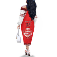 Custom Tonga Mate Maa Rugby Family Matching Off The Shoulder Long Sleeve Dress and Hawaiian Shirt Go Champions LT05 - Polynesian Pride