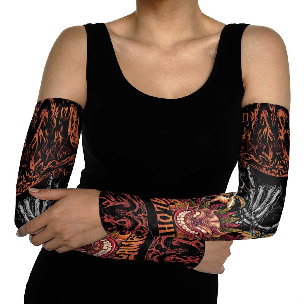 Aloha Halloween Arm Sleeves Horror Tiki Heavy Metal Style - Polynesian Pride