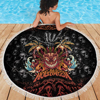 Aloha Halloween Beach Blanket Horror Tiki Heavy Metal Style - Polynesian Pride