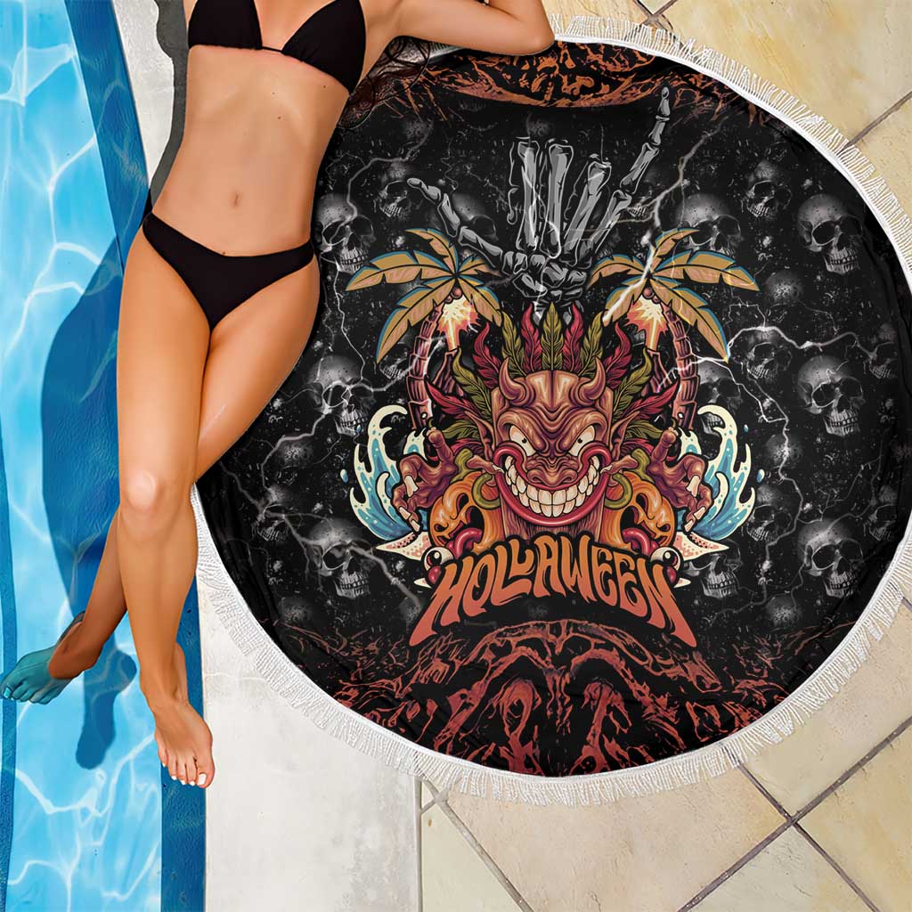 Aloha Halloween Beach Blanket Horror Tiki Heavy Metal Style - Polynesian Pride
