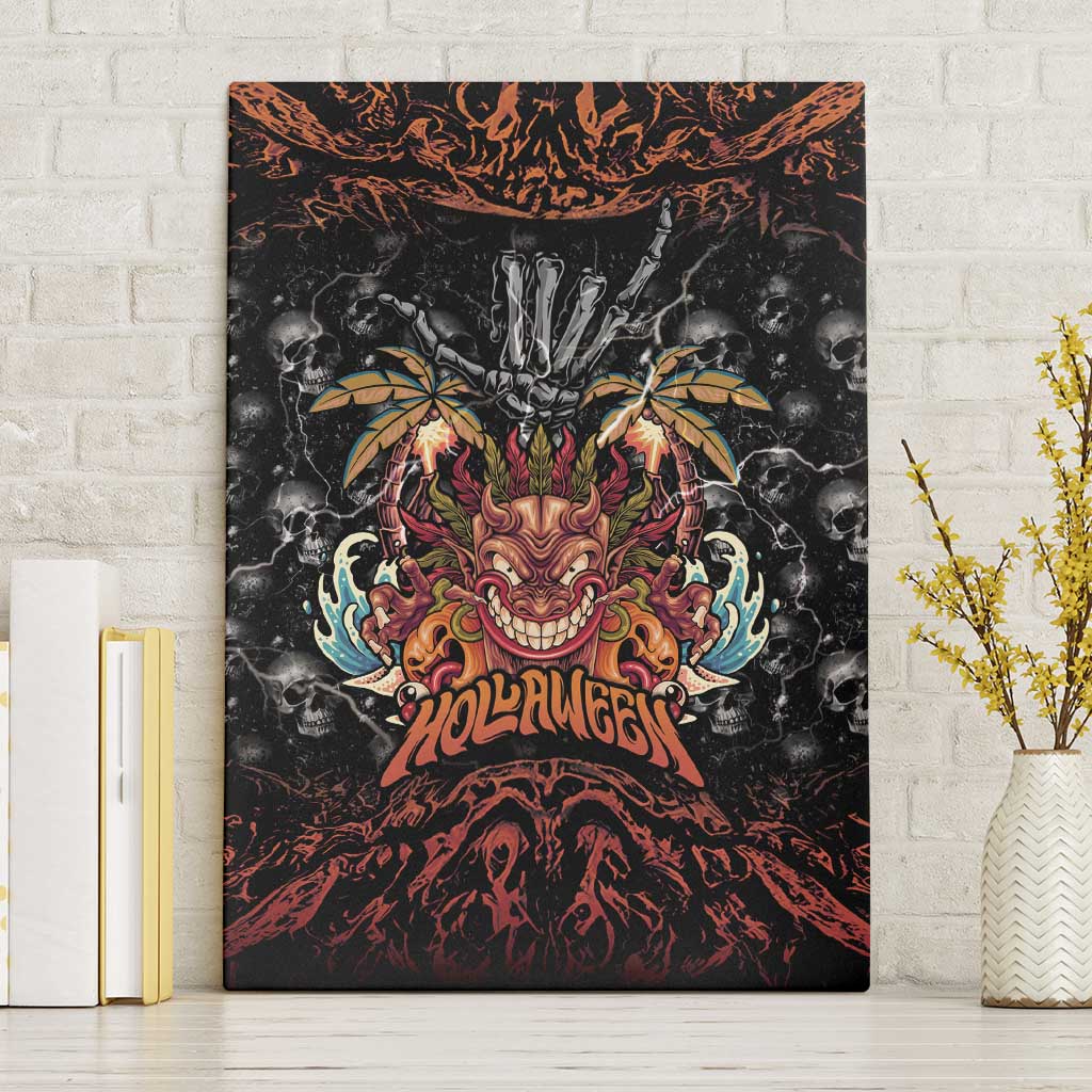 Aloha Halloween Canvas Wall Art Horror Tiki Heavy Metal Style - Polynesian Pride