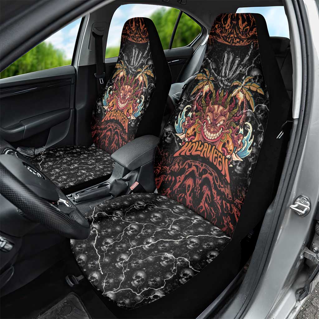 Aloha Halloween Car Seat Cover Horror Tiki Heavy Metal Style - Polynesian Pride