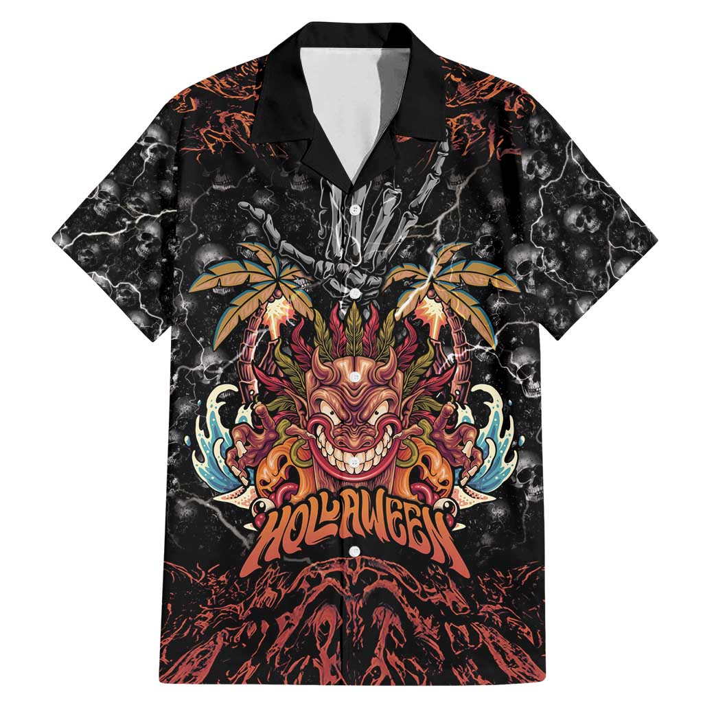 Aloha Halloween Family Matching Mermaid Dress and Hawaiian Shirt Horror Tiki Heavy Metal Style - Polynesian Pride