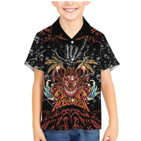 Aloha Halloween Family Matching Mermaid Dress and Hawaiian Shirt Horror Tiki Heavy Metal Style - Polynesian Pride