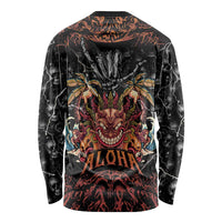 Aloha Halloween Long Sleeve Shirt Horror Tiki Heavy Metal Style - Polynesian Pride