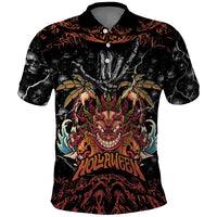 Aloha Halloween Polo Shirt Horror Tiki Heavy Metal Style - Polynesian Pride