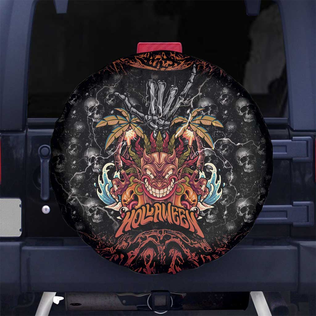 Aloha Halloween Spare Tire Cover Horror Tiki Heavy Metal Style - Polynesian Pride