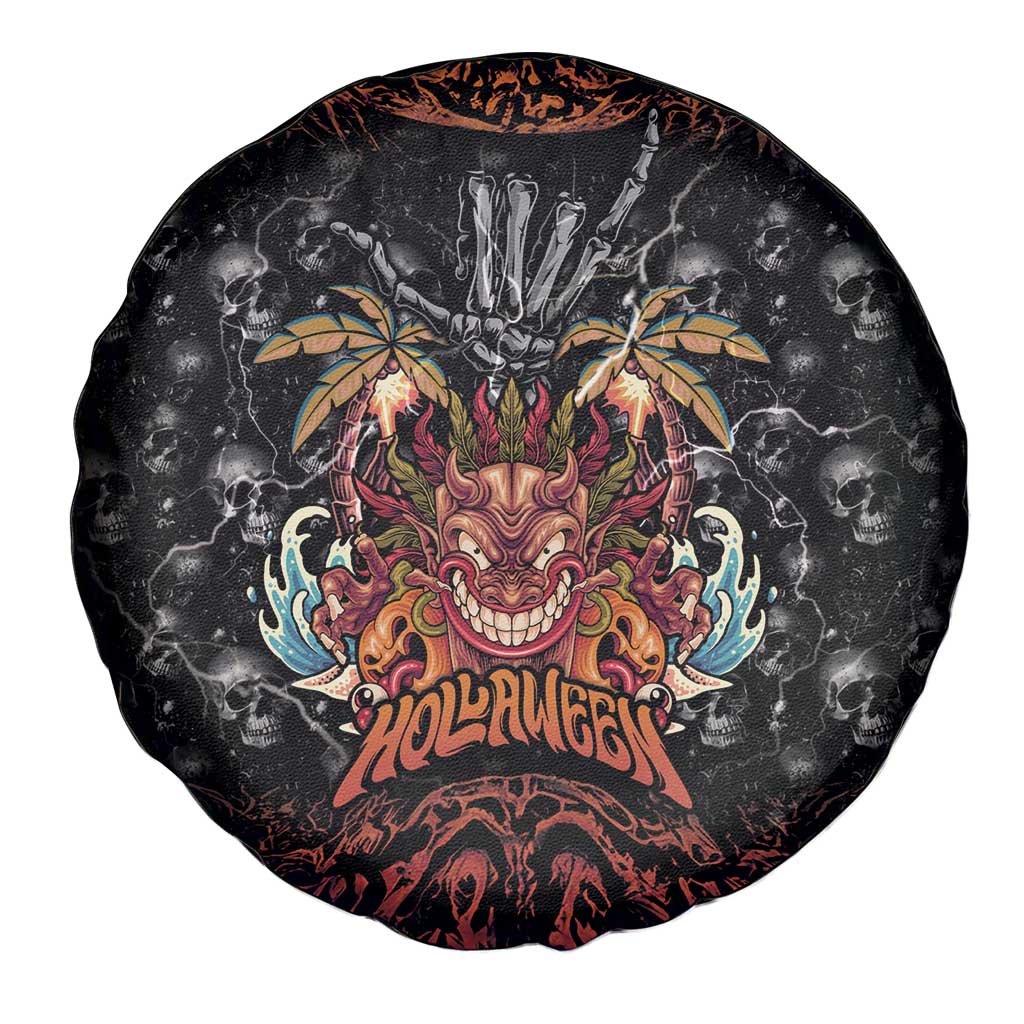 Aloha Halloween Spare Tire Cover Horror Tiki Heavy Metal Style - Polynesian Pride