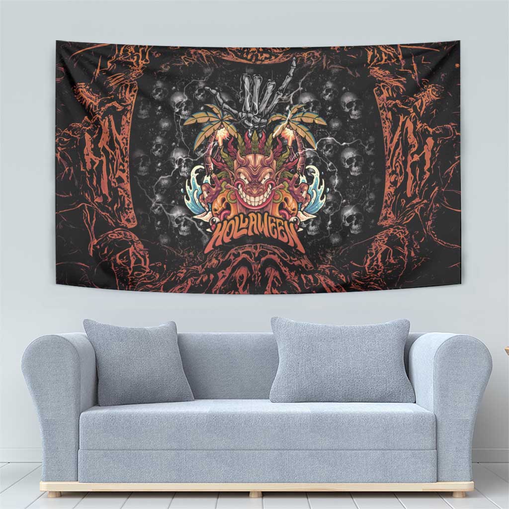 Aloha Halloween Tapestry Horror Tiki Heavy Metal Style - Polynesian Pride