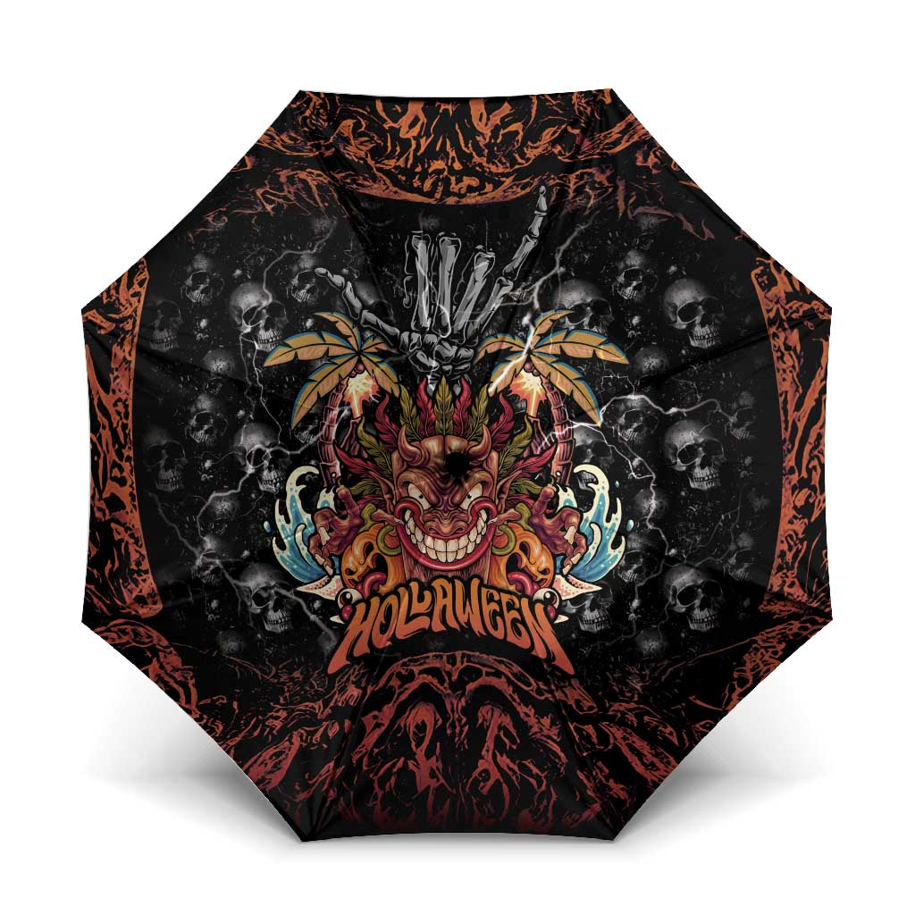 Aloha Halloween Umbrella Horror Tiki Heavy Metal Style - Polynesian Pride
