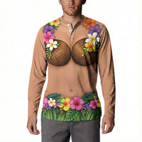 Hawaii Hula Costume Button Sweatshirt Coconut Bra Lei Flowers Grass Skirt LT05 - Polynesian Pride