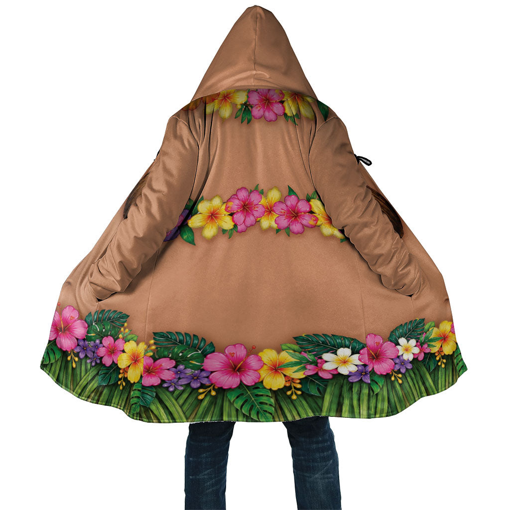 Hawaii Hula Costume Cloak Coconut Bra Lei Flowers Grass Skirt LT05 Unisex Beige - Polynesian Pride