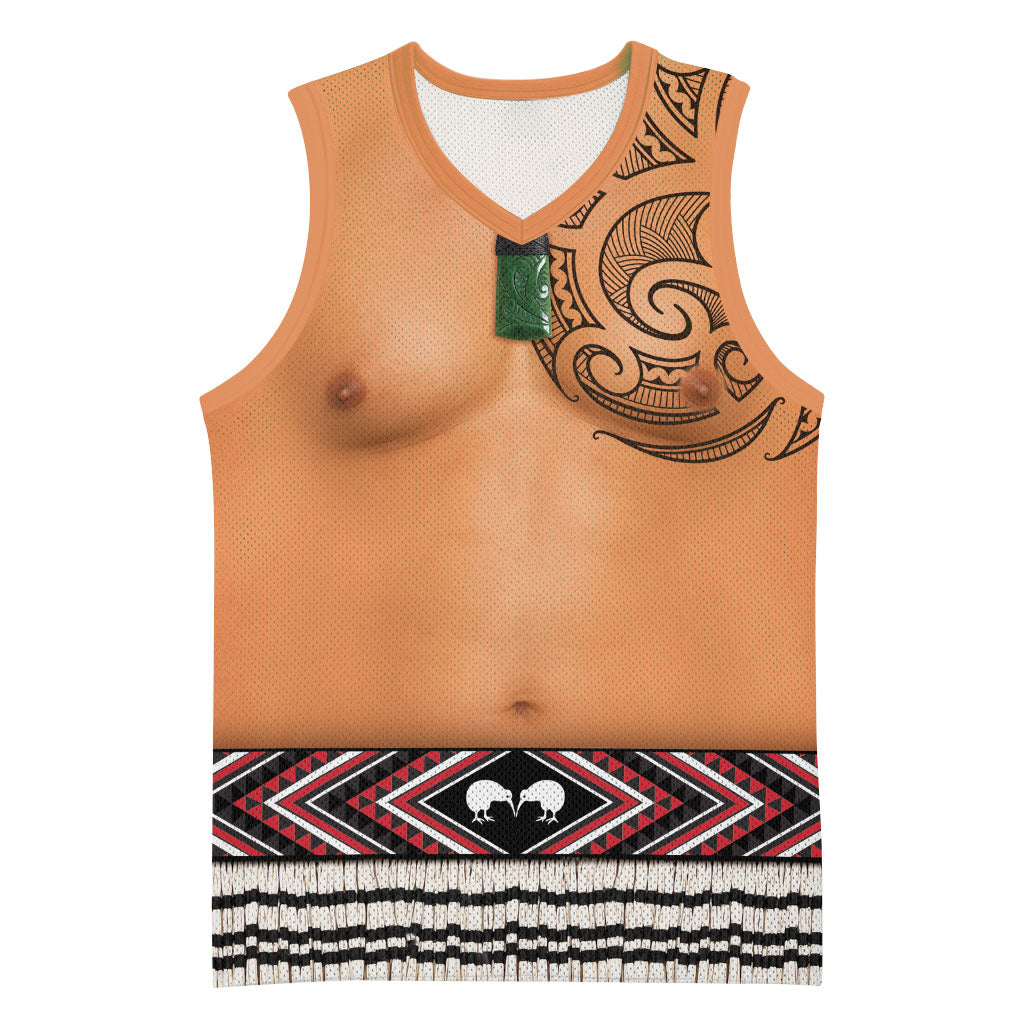 New Zealand Maori Tattoo Costume Basketball Jersey LT05 Unisex Beige - Polynesian Pride