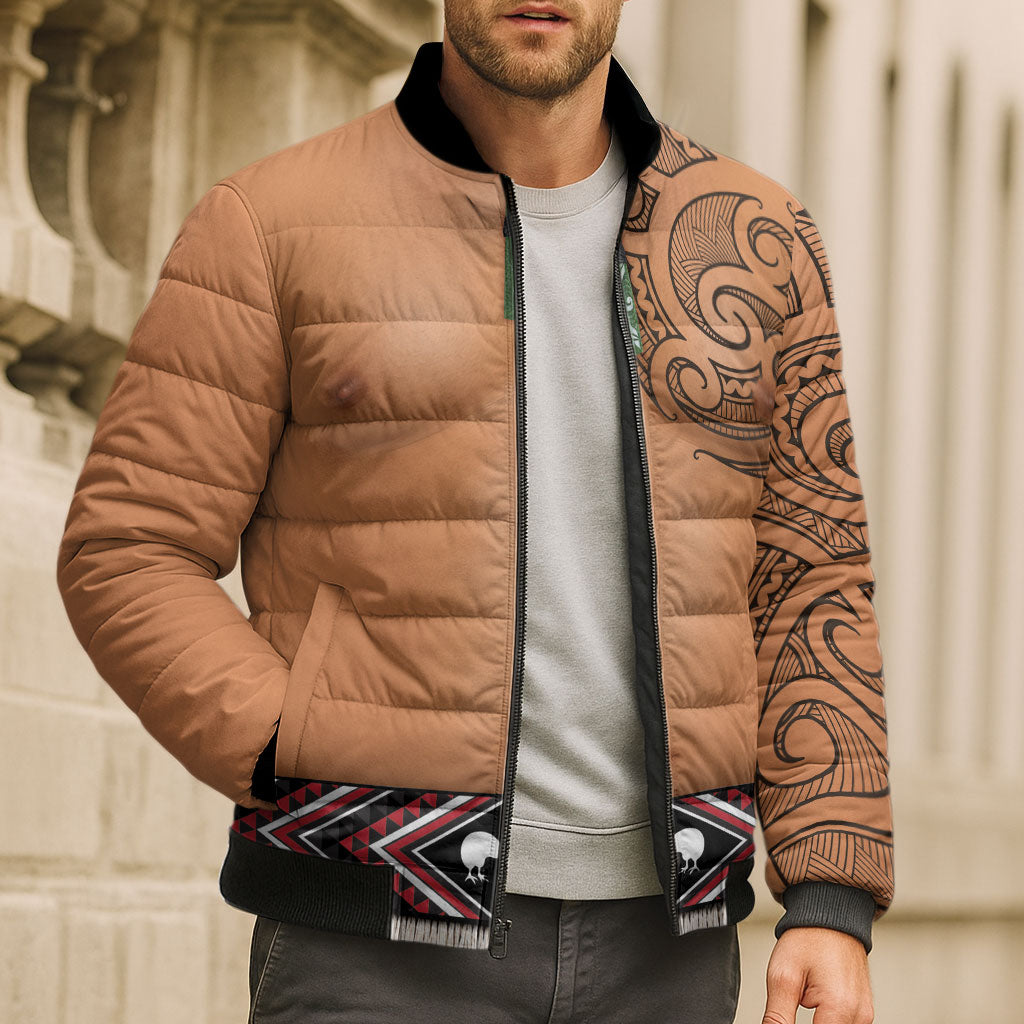 New Zealand Maori Tattoo Costume Bomber Puffer Jacket LT05 - Polynesian Pride