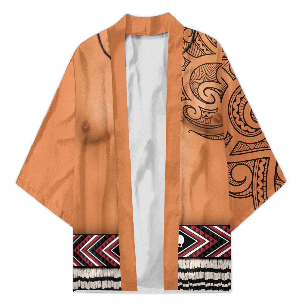 New Zealand Maori Tattoo Costume Kimono LT05 Unisex Beige - Polynesian Pride