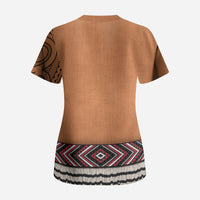 New Zealand Maori Tattoo Costume Scrub Top LT05 - Polynesian Pride