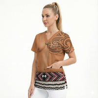 New Zealand Maori Tattoo Costume Scrub Top LT05 - Polynesian Pride