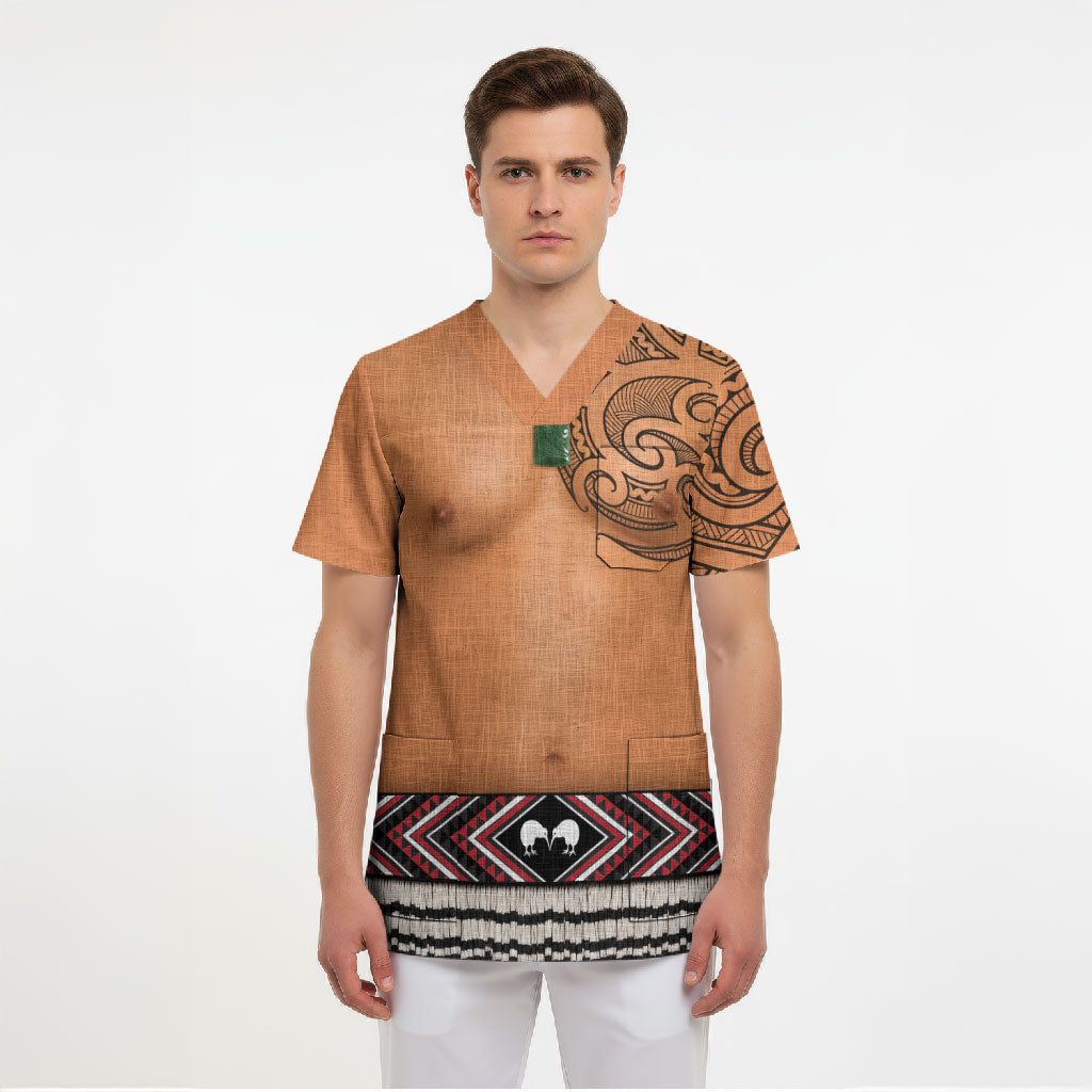 New Zealand Maori Tattoo Costume Scrub Top LT05 - Polynesian Pride