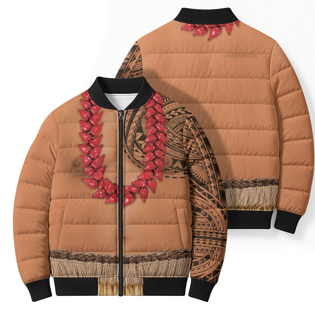 Samoa Tribal Tattoo Costume Bomber Puffer Jacket Ula Fala Necklace LT05 - Polynesian Pride