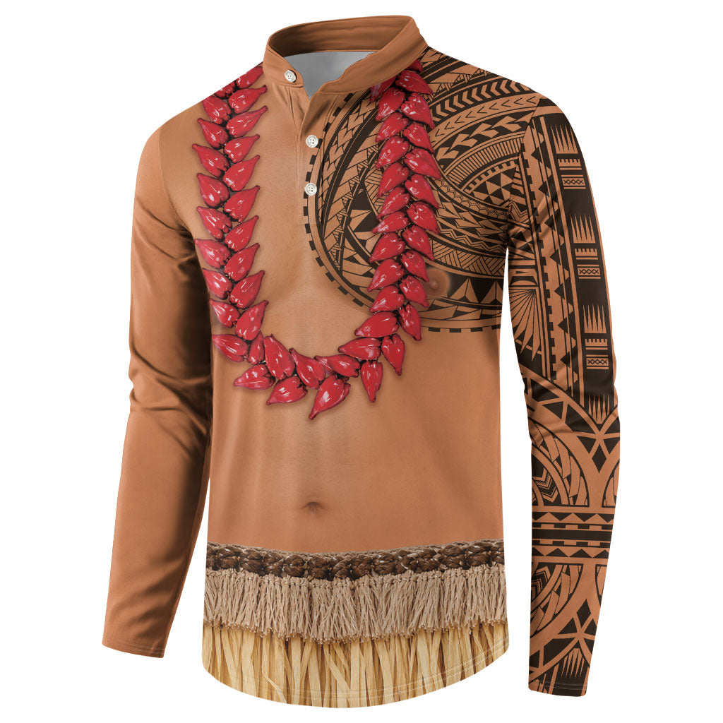 Samoa Tribal Tattoo Costume Button Sweatshirt Ula Fala Necklace LT05 - Polynesian Pride