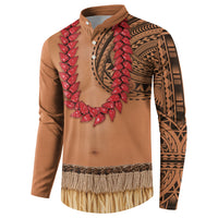 Samoa Tribal Tattoo Costume Button Sweatshirt Ula Fala Necklace LT05 - Polynesian Pride
