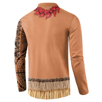Samoa Tribal Tattoo Costume Button Sweatshirt Ula Fala Necklace LT05 - Polynesian Pride