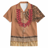 Samoa Tribal Tattoo Costume Hawaiian Shirt Ula Fala Necklace LT05 Beige - Polynesian Pride