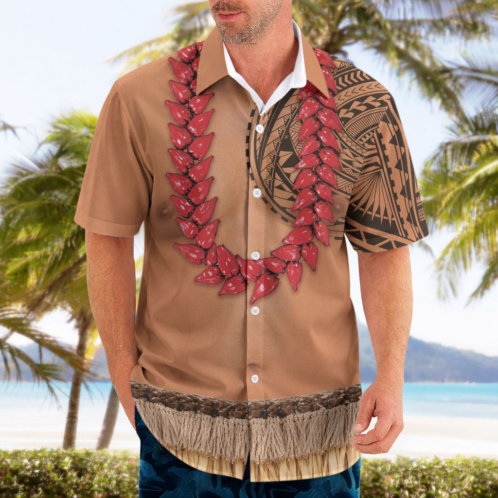 Samoa Tribal Tattoo Costume Hawaiian Shirt Ula Fala Necklace LT05 - Polynesian Pride
