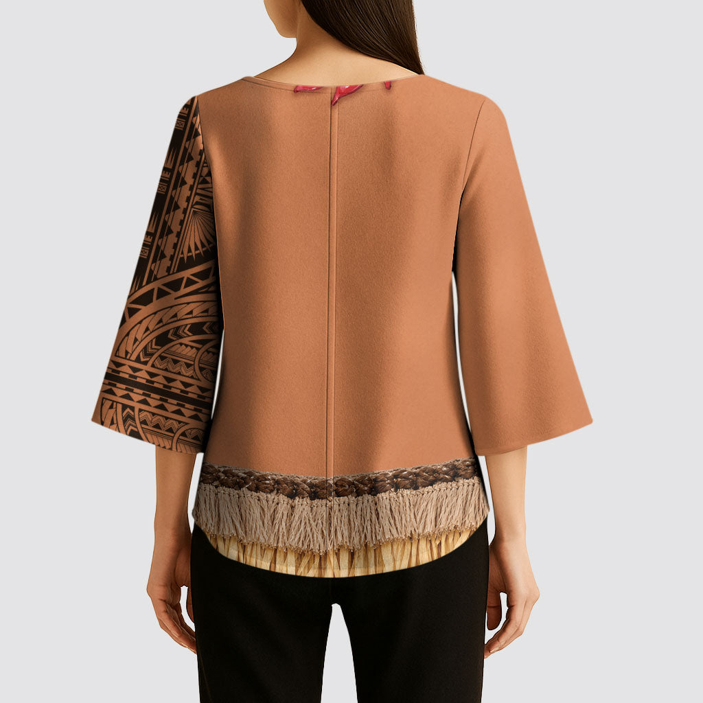 Samoa Tribal Tattoo Costume Kimono Sleeve Blouse Ula Fala Necklace LT05 - Polynesian Pride
