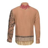 Samoa Tribal Tattoo Costume Long Sleeve Button Shirt Ula Fala Necklace LT05 - Polynesian Pride