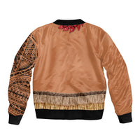 Samoa Tribal Tattoo Costume Sleeve Zip Bomber Jacket Ula Fala Necklace LT05 - Polynesian Pride