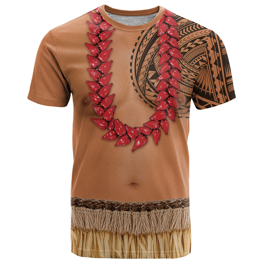Samoa Tribal Tattoo Costume T Shirt Ula Fala Necklace LT05 Beige - Polynesian Pride