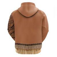 Samoa Tribal Tattoo Costume Zip Hoodie Ula Fala Necklace LT05 - Polynesian Pride