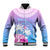 Personalised Fiji Your Paradise Festival Baseball Jacket With Fijian Masi Tapa Pattern LT05 Unisex Blue - Polynesian Pride