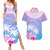 Personalised Fiji Your Paradise Festival Couples Matching Summer Maxi Dress and Hawaiian Shirt With Fijian Masi Tapa Pattern LT05 Blue - Polynesian Pride